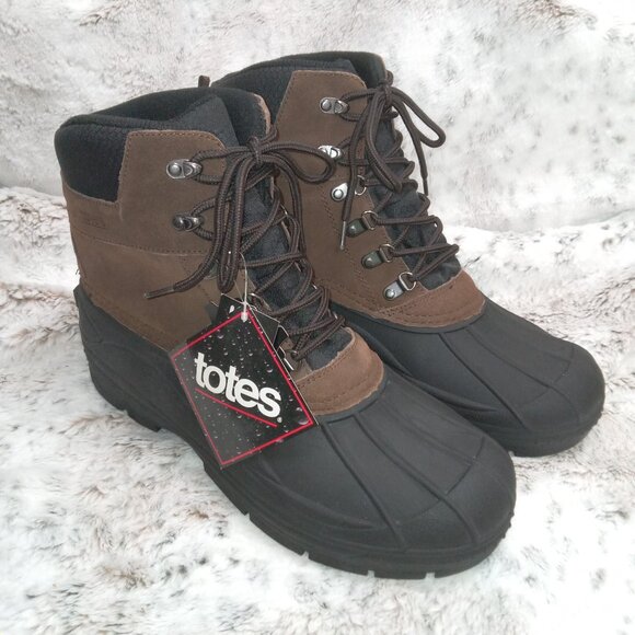 Totes Insulated Waterproof Winter Boots Mens Size 12 - Picture 1 of 11